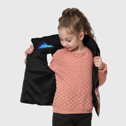 Жилет с принтом Огненные драконы для ребенка, вид на модели спереди №3. Цвет основы: черный