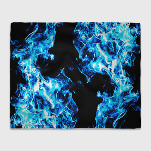 Плед 3D с принтом Красивый синий огонь, вид спереди #2