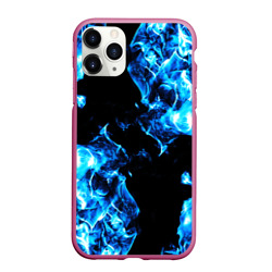 Чехол для iPhone 11 Pro Max матовый Красивый синий огонь