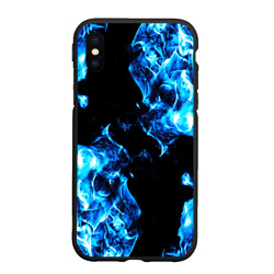 Чехол для iPhone XS Max матовый Красивый синий огонь