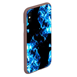 Чехол для iPhone XS Max матовый Красивый синий огонь - фото 2