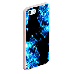 Чехол для iPhone 5/5S матовый Красивый синий огонь - фото 2