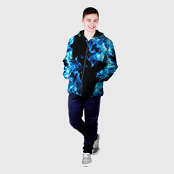 Мужская куртка 3D Красивый синий огонь - фото 2
