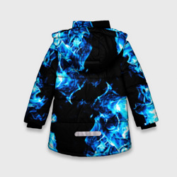 Куртка с принтом Красивый синий огонь для любого человека, вид сзади №1. Цвет основы: черный