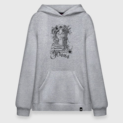 Худи SuperOversize хлопок Юлия в венке из летних цветов