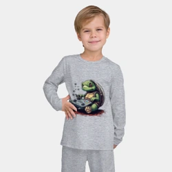 Детская пижама с лонгсливом хлопок Черепаха с гейпадом - фото 2