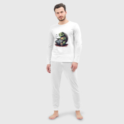 Мужская пижама с лонгсливом хлопок Черепаха с гейпадом - фото 2