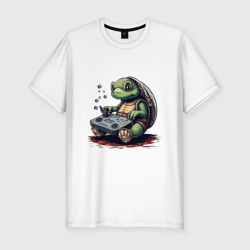 Мужская футболка хлопок Slim Черепаха с гейпадом