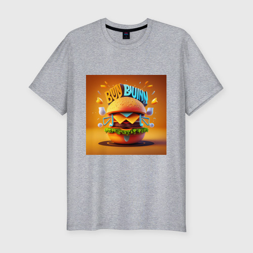 Мужская футболка хлопок Slim с принтом Магический бургер, вид спереди #2
