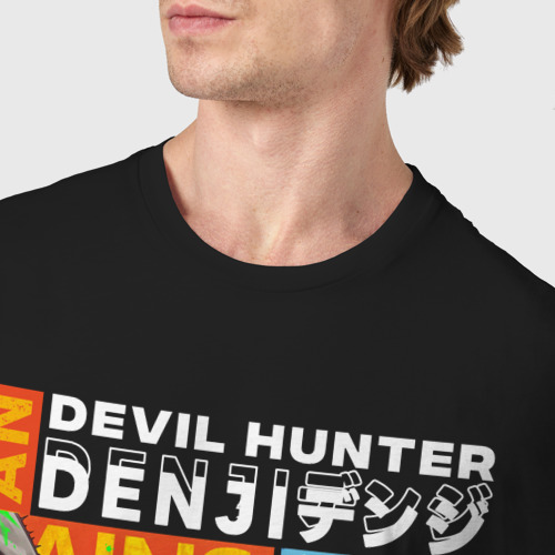 Мужская футболка хлопок с принтом Денджи человек-демон, фото #4