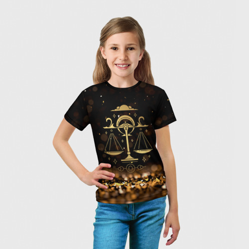 Детская футболка 3D Знак зодиака Весы, цвет 3D печать - фото 5