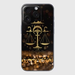 Чехол для iPhone 15 Pro Max силиконовый с защитой камеры Знак зодиака Весы