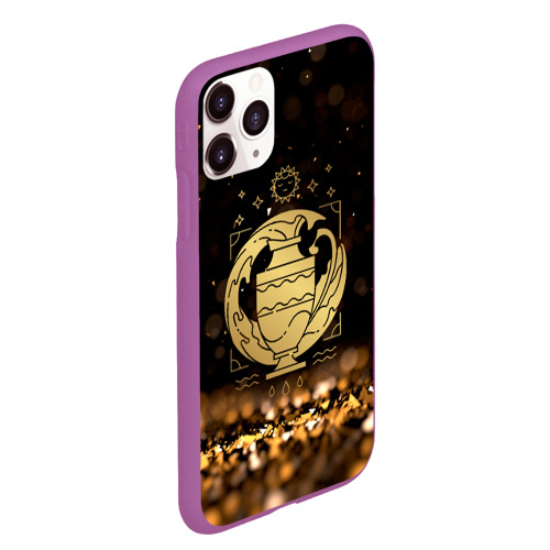 Чехол для iPhone 11 Pro Max матовый Знак зодиака   водолей, цвет фиолетовый - фото 3