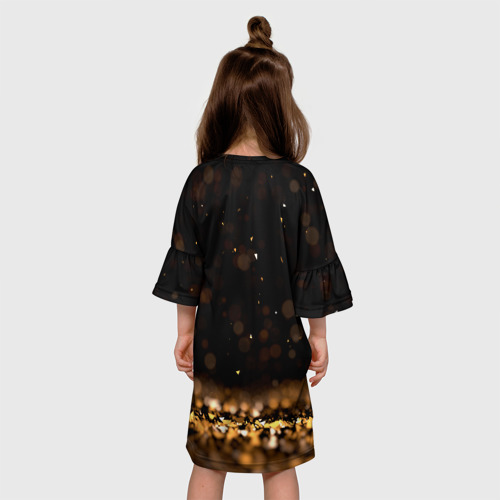 Детское платье 3D с принтом Знак зодиака   водолей, вид сзади #2