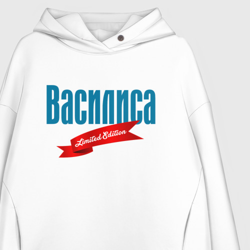 Женское худи Oversize хлопок Василиса - limited edition, цвет белый - фото 3