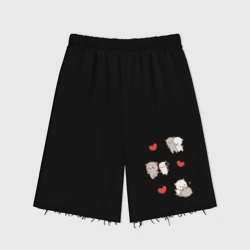 Женские шорты oversize футер хлопок Стикеры Котиков