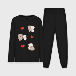 Мужская пижама с лонгсливом хлопок Стикеры Котиков