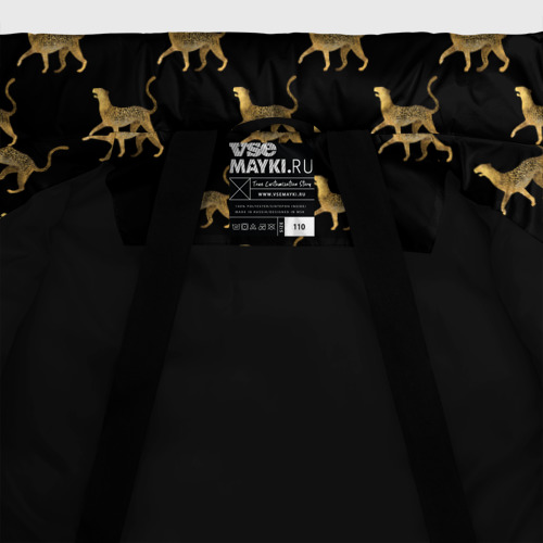 Зимняя куртка для девочек 3D Леопарды, цвет черный - фото 7