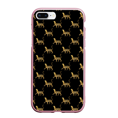 Чехол для iPhone 7Plus/8 Plus матовый Леопарды, цвет розовый