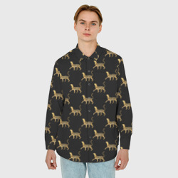 Мужская рубашка oversize 3D Леопарды - фото 2