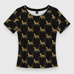 Женская футболка 3D Slim Леопарды