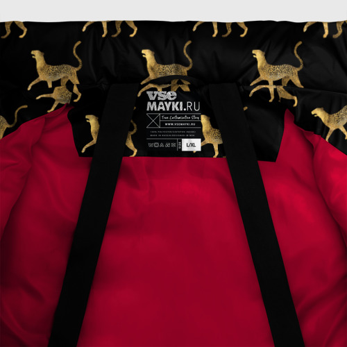 Мужская зимняя куртка 3D Леопарды, цвет красный - фото 7