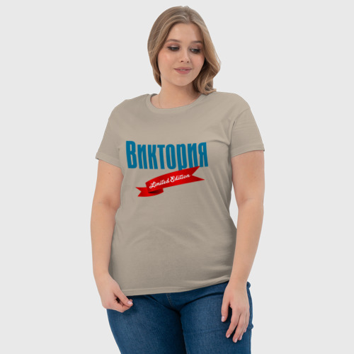 Женская футболка хлопок с принтом Виктория - limited edition, фото #4