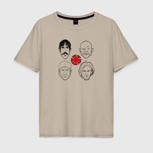 Мужская футболка хлопок Oversize с принтом Red Hot Chili Peppers фан-арт, вид спереди #2
