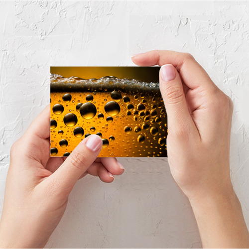 Поздравительная открытка Пиво пенное светлое, цвет белый - фото 3