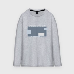 Женский лонгслив oversize хлопок Скрытый смысл - светлая