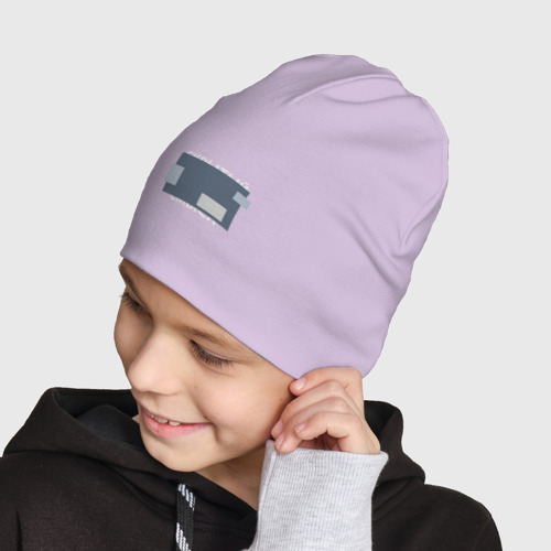 Детская шапка демисезонная Скрытый смысл - светлая, цвет лаванда - фото 4