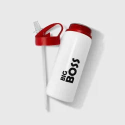Бутылка для воды с трубочкой Big boss - темная - фото 2