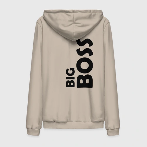 Мужская толстовка на молнии хлопок Big boss - темная