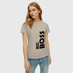 Женская футболка хлопок Big boss - темная - фото 2