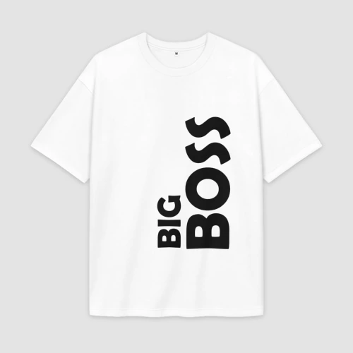 Мужская футболка Oversize хлопок premium Big boss - темная