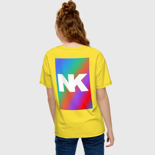 Женская футболка хлопок Oversize NowKolyacrew2, цвет желтый - фото 4