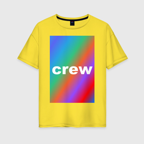 Женская футболка хлопок Oversize NowKolyacrew2, цвет желтый