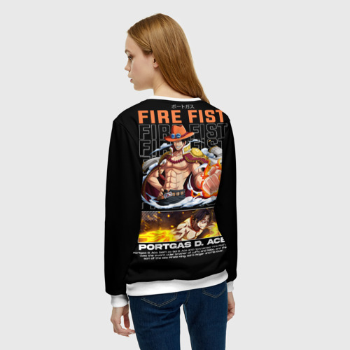 Женский свитшот 3D Fire fist Portgas D Ace, цвет 3D печать - фото 4