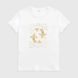 Женская футболка хлопок Знак зодиака   рыбы