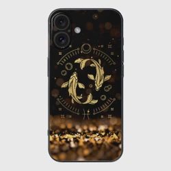 Чехол для iPhone 16 силиконовый с защитой камеры Рыбы знак зодиака