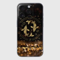 Чехол для iPhone 15 Pro силиконовый с защитой камеры Рыбы знак зодиака