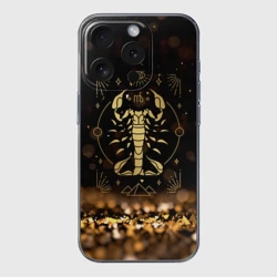 Чехол для iPhone 15 Pro силиконовый с защитой камеры Знак зодиака скорпион