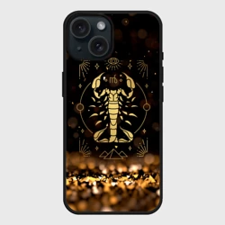 Чехол силиконовый для Apple iPhone 15 матовый Знак зодиака скорпион