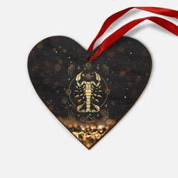 Деревянная игрушка Сердце Знак зодиака скорпион