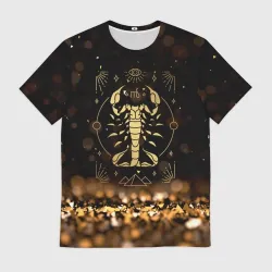 Мужская футболка 3D Знак зодиака скорпион