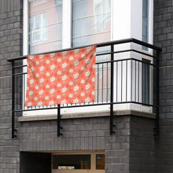 Флаг-баннер Паттерн кот на персиковом фоне - фото 2