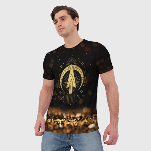 Мужская футболка 3D Стрелец  знак зодиака, цвет 3D печать - фото 3