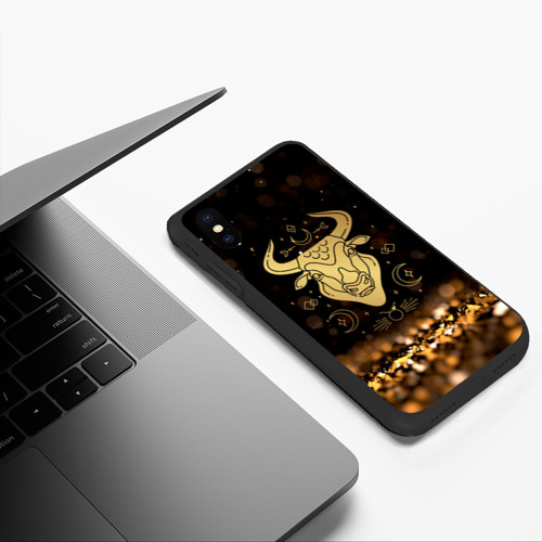 Чехол для iPhone XS Max матовый Знак  зодиака телец, цвет черный - фото 5