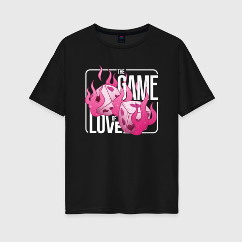 Женская футболка хлопок Oversize с принтом The game of love, вид спереди #2