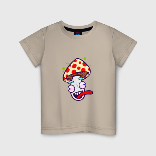 Детская футболка хлопок с принтом Весёлый грибок, вид спереди #2